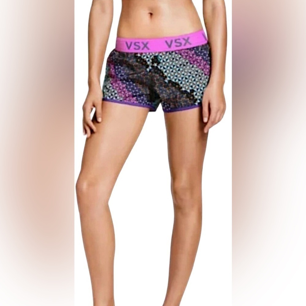 VSX Victorias Secret Sport Multicolor “The Player” Run Shorts Geometric Large